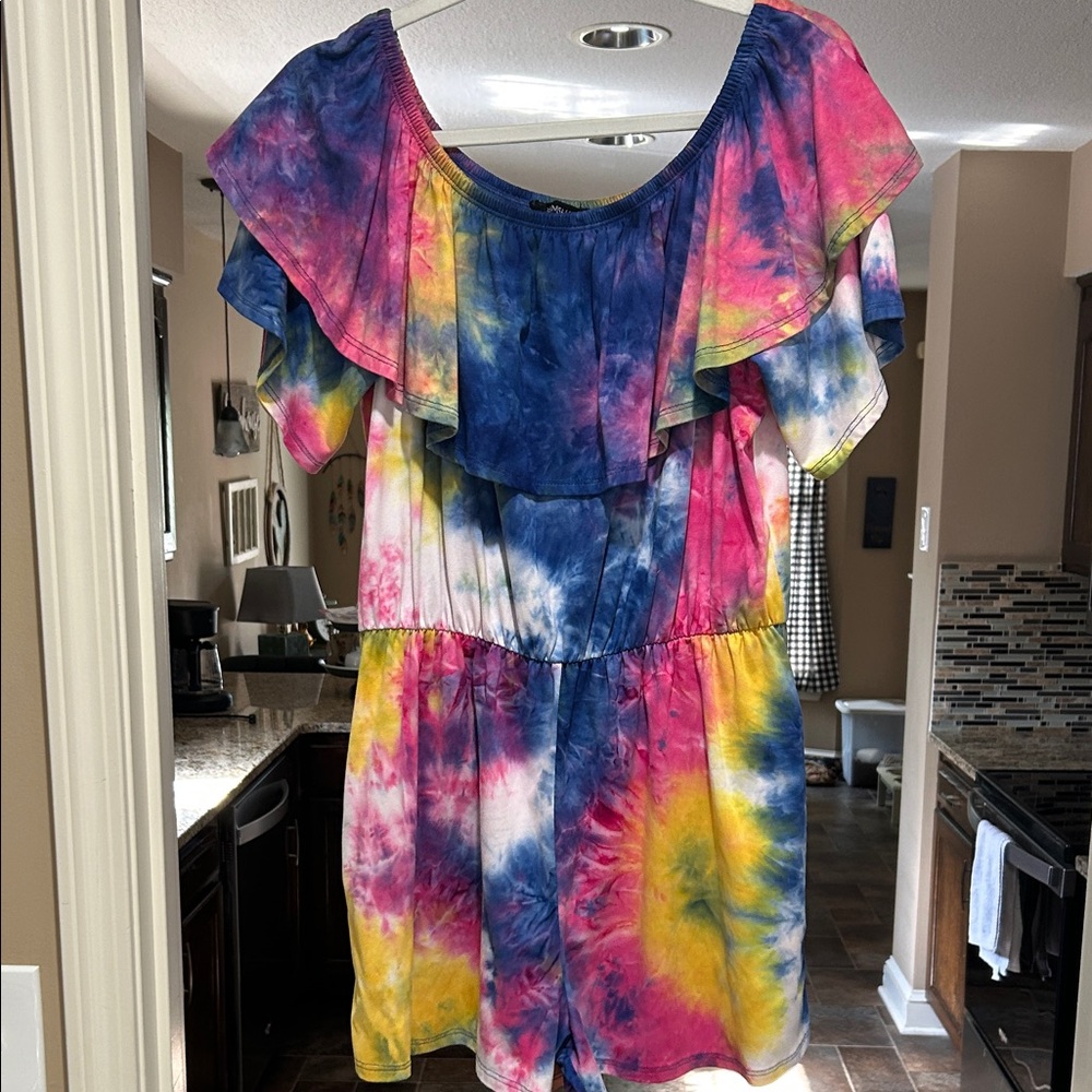 HEIMISH USA Blue Tie-Dye Romper